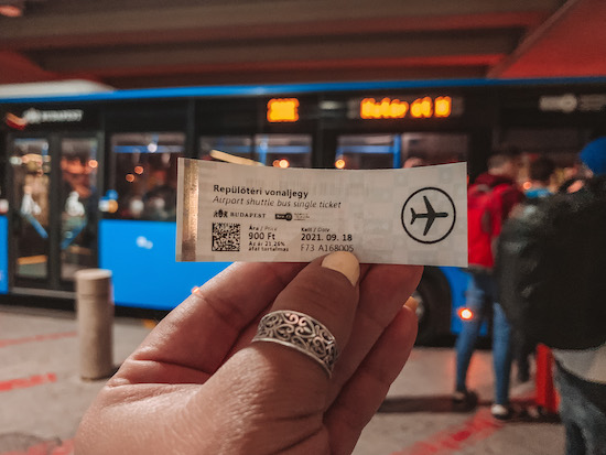 Budapest airport to city center bus ticket 