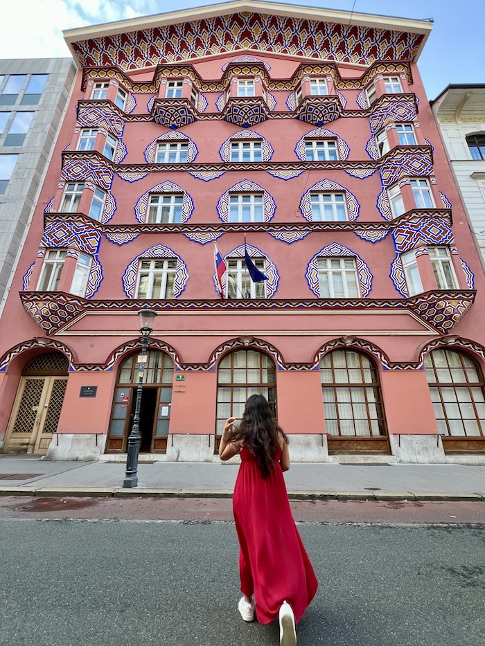 Vurnik’s house pink building Ljubljana